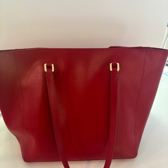 Ralph Lauren Elegant Red Leather Tote bag - Picture 2 of 4